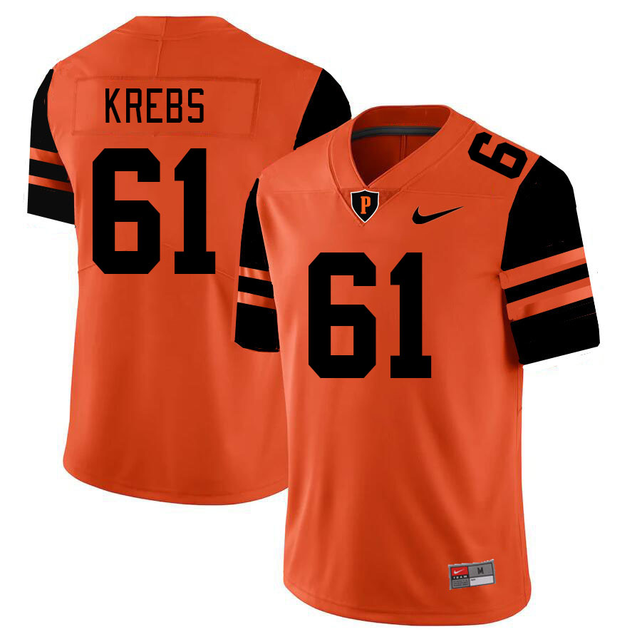 Men-Youth #61 Richard Krebs Princeton Tigers 2023 College Football Jerseys Stitched-Orange